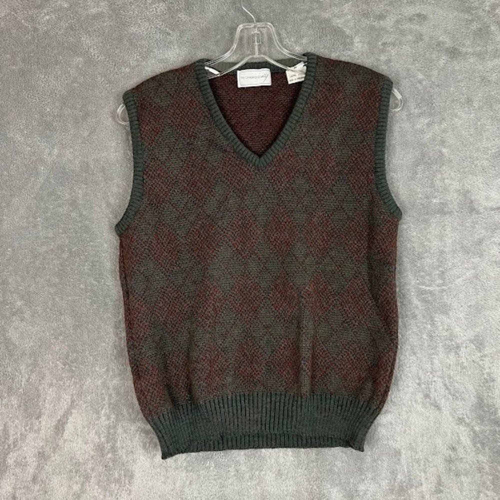 Vintage Cambridge Sweater Vest Womens M 100% Wool New Zealand Old Money Heritage